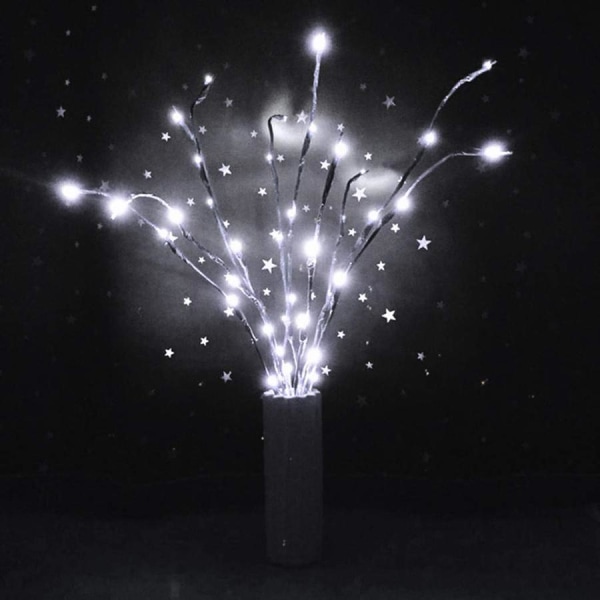 73cm 20 LED-lampor Pilgrenslampa Konstgjord Gren Pilkvist Vas Lampor Batteridriven för Bröllopsfest Fairy DIY Dekor Warm white