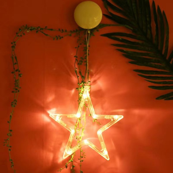 LED Jul Dekorativ Lampa Fönster Sugpropp Lampa Klocka Julgran Älg Jul Event Party Stämningslampa Santa Claus