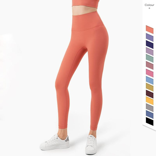 Joogasetti Leggingsit Ja Topit Fitness Urheilupuvut Naisten Kuntosalivaatteet coral red L