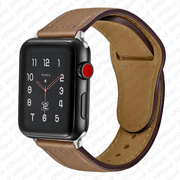 Nahkaranneke Apple Watch -rannekkeelle 44mm 40mm 42mm 38mm 44 mm Älykellotarvikkeet ranneke iWatch 3 4 5 SE 6 7 Wine red 38mm or 40mm