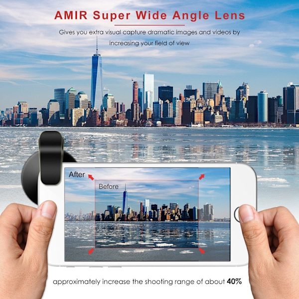 Tongdaytech Mobiltelefon Linse 0.45x Super Vidvinkel 12.5x Makro HD Kameralinse Til iPhone 12 11 8 7 6 XS Huawei Xiaomi Samsung Overseas Sliver