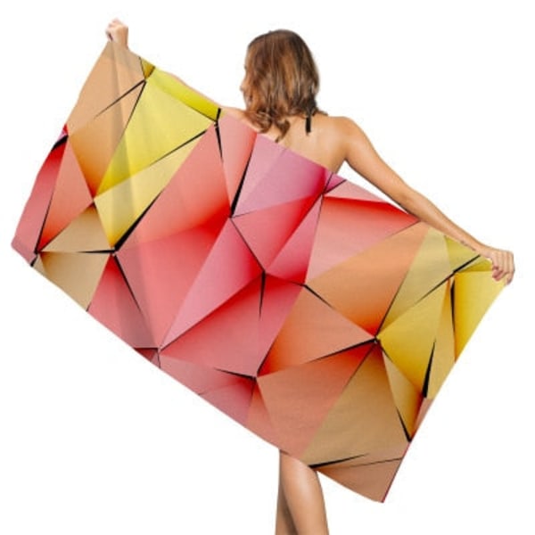 Kreativt Geometrisk Print Strandhåndklæde Udendørs Hurtigtørrende Svømning Surfing Sport Håndklæder Yoga Måtte Strandstol Tæppe 80*160cm 2 80x160m