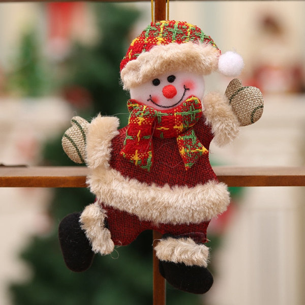 Juldockor Jultomte Snögubbe Älg Leksaker Julfigurer Röd Julgransprydnad Juldekorationer För Hemmet tree snowman