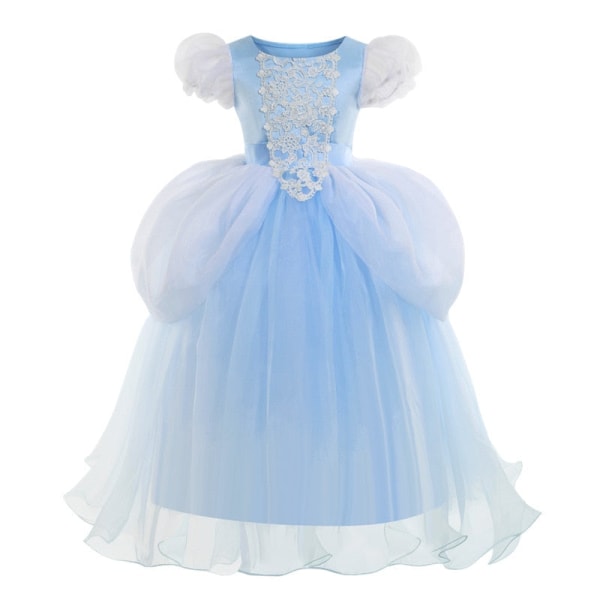 Fé Prinsessklänning Askungen Cosplay Utklädnad Födelsedagskostym Vestidios Baby Flickklänning Charm Set Fancy Dress Karneval 5T(120) 03