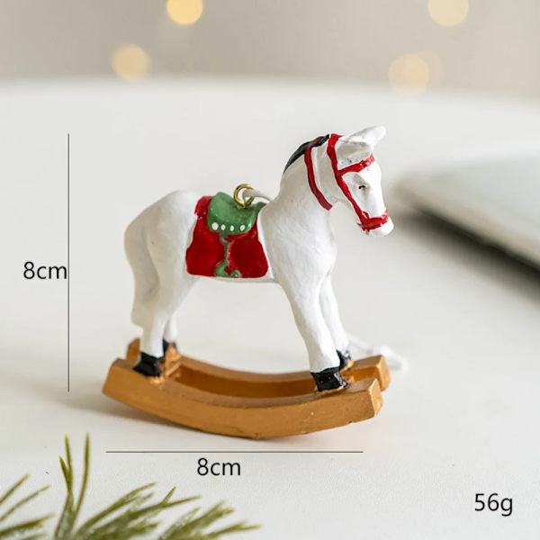 1 st Julnötknäppare Hängen Harts Docka Hängande Ornament Julgran Nötknäppare Soldat för Julfestdekorationer GJ182-White