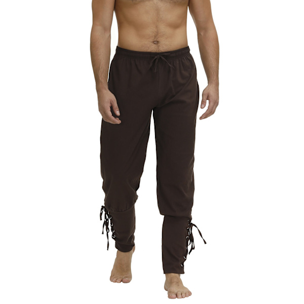 Merirosvohousut miehille Renaissance keskiaikainen viikinki asu kiristysnyörilliset shortsit Halloween aikuisten cosplay Army Green XS