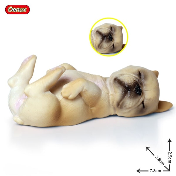 Oenux Dejlige Fransk Bulldog Dyr Sød Hvalp Sovende Dovne Hund Actionfigurer Model Figur PVC Boligindretning Uddannelseslegetøj without box3