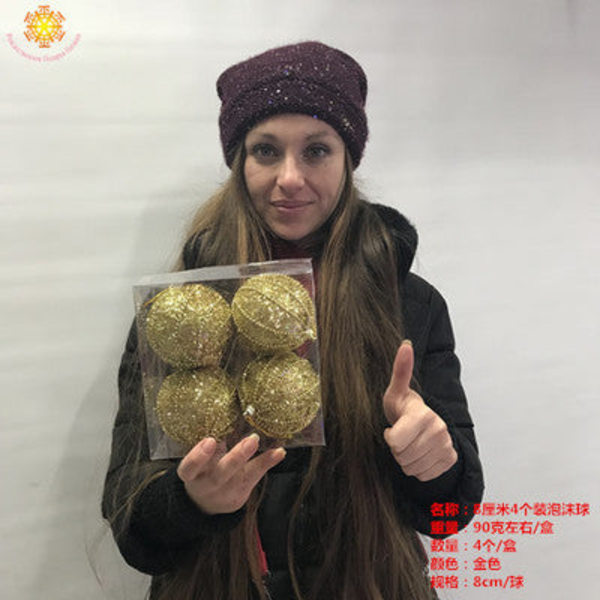 Juldekorationer Skum Julgranskula Girlang Julgranshänge Julgransprydnader Ny Julprodukt Grossist 3 white balls