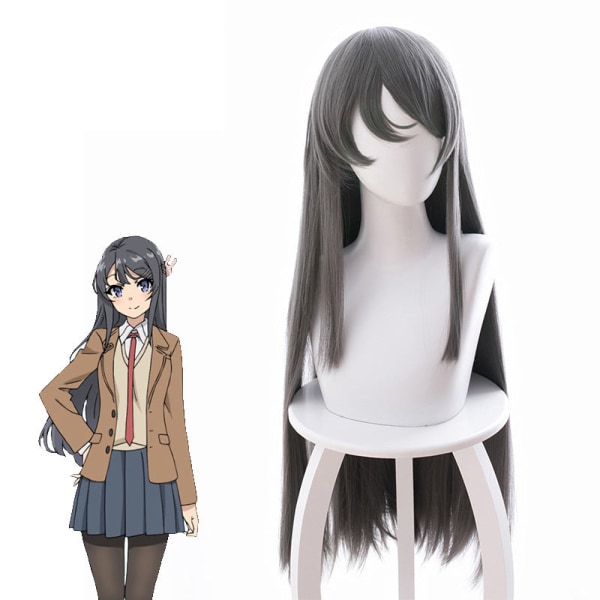 Rascal Does Not Dream of Bunny Girl Senpai Sakurajima Mai Cosplay Kostym Dam Svart Jumpsuit Peruk Halloween Kostymer style2 One Size