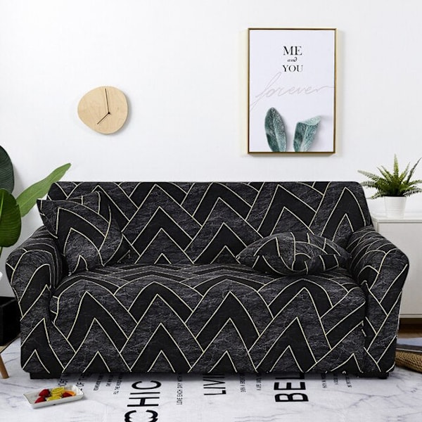 Stretch Rutig Sofföverdrag Elastiska Soffskydd för Vardagsrum funda soffa Stol Sofföverdrag Heminredning 1/2/3/4-sits Color 21 2-seater 145-185cm