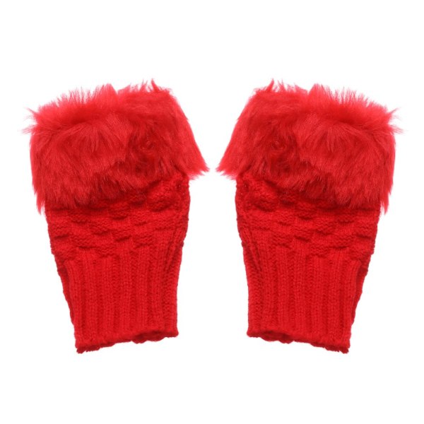 Nye Doble Kaninhårhansker Dame Vinter Koreansk Versjon Ensfarget Alle Fingre Vinter Damehansker Jentevotter R One Size