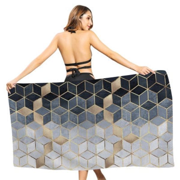 Kreativ Geometriskt Tryckt Strandhandduk Utomhus Snabbtorkande Simning Surfing Sporthanddukar Yogamatta Strandstolsfilt 80*160cm 8 80x160m