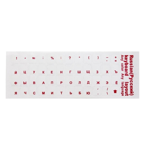 2 st Tangentbordsdekaler Ryska Transparent Tangentbordsöverdrag Clear White