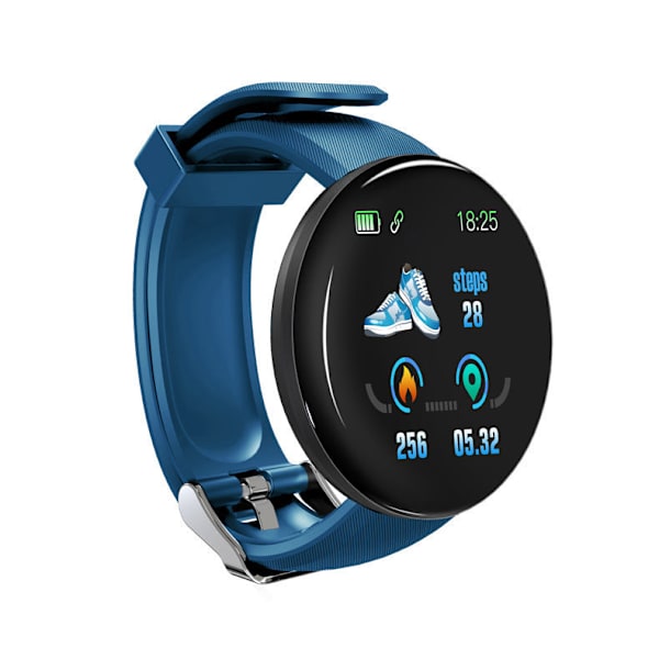 Smart Klocka Armband Utomhussporter Student Pulsmätare Stegräknare Gåva Blue