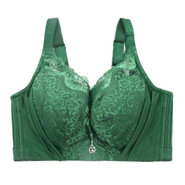 BH med Större Kupor för Kvinnor Sexig Spets BH Push Up Bygel Underkläder Green 40D