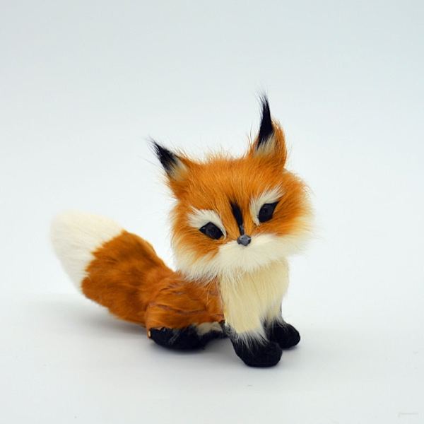 3 Stilarter Mini Siddende Rævemodel Sød Simulation Brun Ræv Boligindretning Bryllupsfødselsdagsgave Plysfigurer Håndværk Miniaturer C
