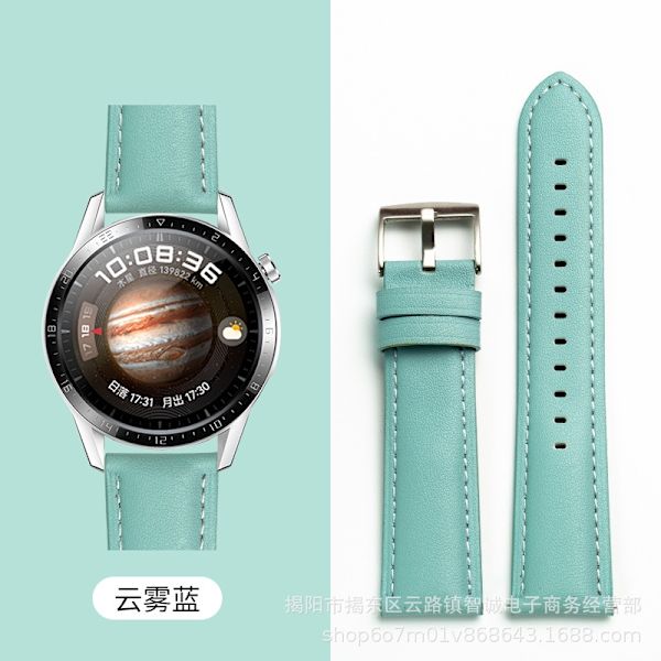 Klockarmband för Apple Watch iWatch 38/40/41mm gränssnitt s10 42mm molnigt blått/silverspänne W3 spetsig ände