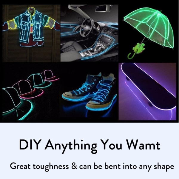 Glow EL Tråd Kabel LED Neon Jul Dansfest DIY Kostymer Kläder Ljusande Bil Ljus Dekoration Kläder Boll Rave 1m/3m/5m Orange 3M
