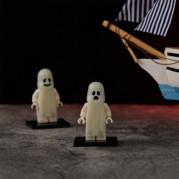 2st/ set Skräck Halloween-serien Byggstenar Lysande leende &amp; Crying Ghost Model Actionfigurer Små klossar Leksaker för barn Default Title