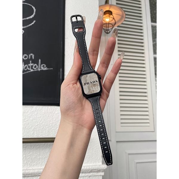 Klockarmband för Apple Watch iWatch 38/40/41 Roséguld Koppling Svart Spänne