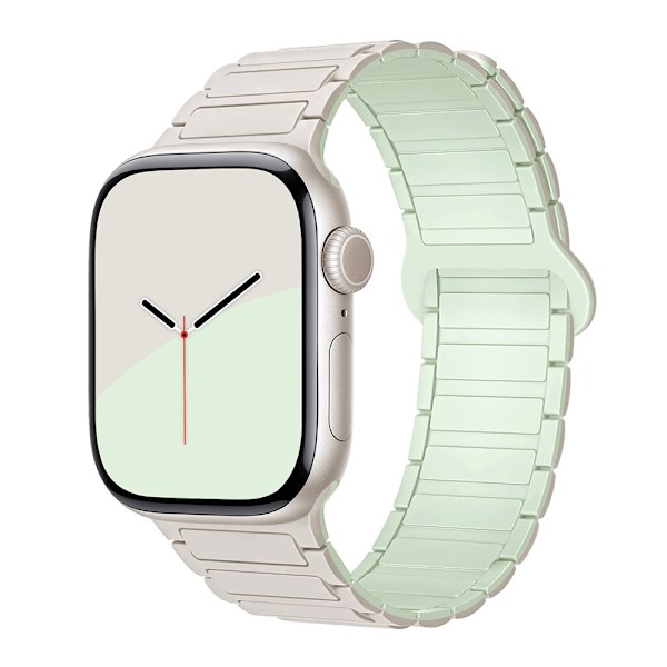 Kellon ranneke Apple Watch iWatch 38/40/41/10. sukupolvelle 42MM Tähtisumu vaalealla mintulla