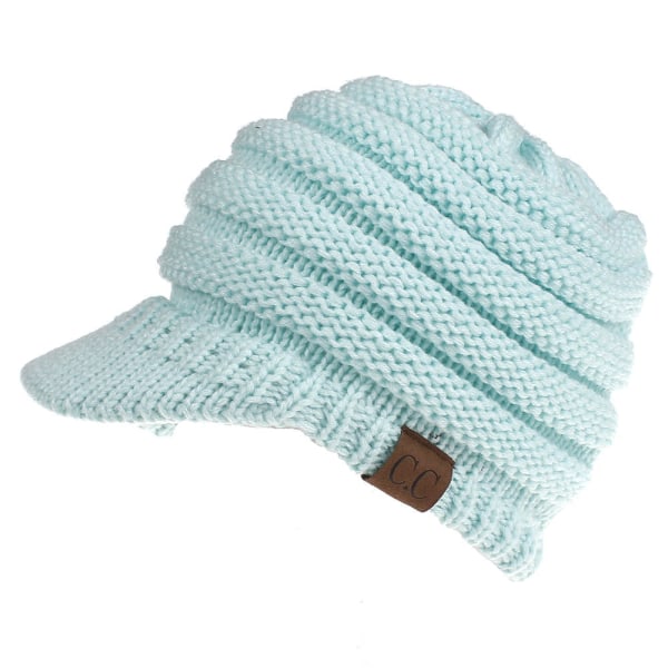 Märkningsbar Baseballkeps Skärmkeps Öppning baktill Hästsvanshatt Höst- och Vintermössa i Ull Damer 12 Färger Light Blue M（56-58cm）
