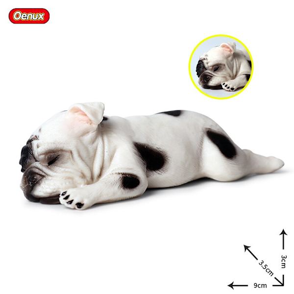 Oenux Dejlige Fransk Bulldog Dyr Sød Hvalp Sovende Dovne Hund Actionfigurer Model Figur PVC Boligindretning Uddannelseslegetøj without box8