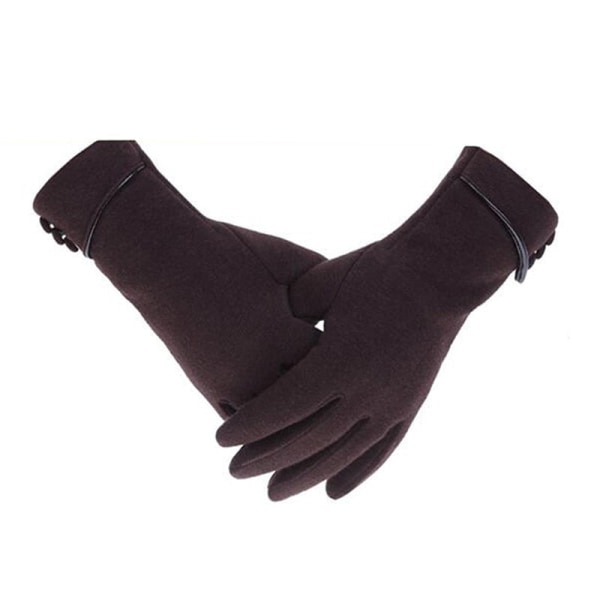 Mode Damhandskar Höst Vinter Söta Fluffiga Varma Vantar Hel Finger Dam Vantar Utomhus Sport Gants Handskar Pekskärm Wine Red 1 One Size