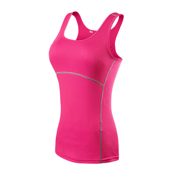 Yoga Tröja Löpning Snabbtorkande Väst Hög elasticitet Åtsittande Dam rose. XL