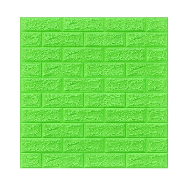 Självhäftande Väggpanel Stenimitation Tegelmönster 3D Skum Vattentät Tapet Grön Green
