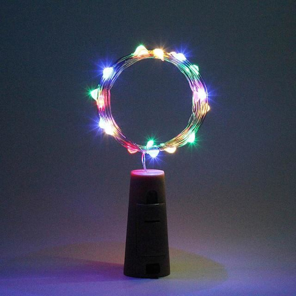 1M/2M LED Ljusslingor Koppar Silvertråd Fairy Light Girlang Flaskpropp För Glas Hantverk Bröllop Juldekoration Red 1M 10LEDs