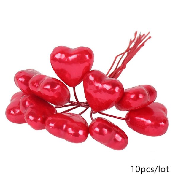 5/6/8/10/12/50/70/90 st mini Röda Konstgjorda Blommor Pistiller Bär Knippe DIY Jul Bröllop Tårta Presentförpackning Kransar Dekoration 19