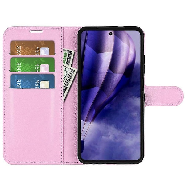 För HMD Skyline Fodral Litchi Textur Stötsäkert Läder Plånbok Telefonfodral - Blå Pink