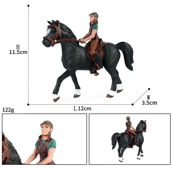 Barns kognition Simulering Djurgård Stor häst Modell Häst Hingst Maxima Dekorativa prydnader Leksaker Horseback rider