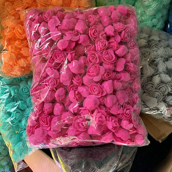 50/100/200/500 stk. 3 cm Skumroser til Bjørn Kunstige Blomster DIY Gaveæske Bryllup Dekorativ Jule Hjemmeindretning 20 Farver Rose red 100