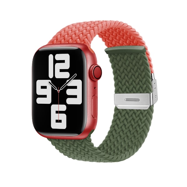 Klockarmband för Apple Watch iWatch 42/44/45/49mm glansig orange och olivgrön