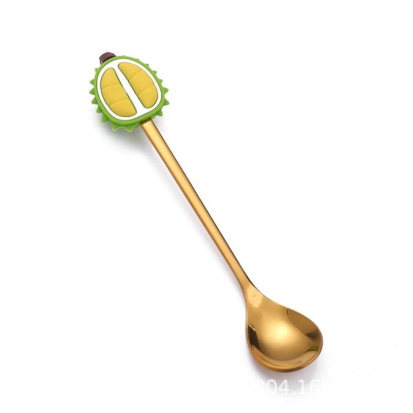 Hedelmähaarukka Söpö Lasten Astiasto Vesimeloni Lusikka Nukkekakku Jälkiruokahaarukka Ruostumaton Teräs Kahvilusikka Durian golden spoon