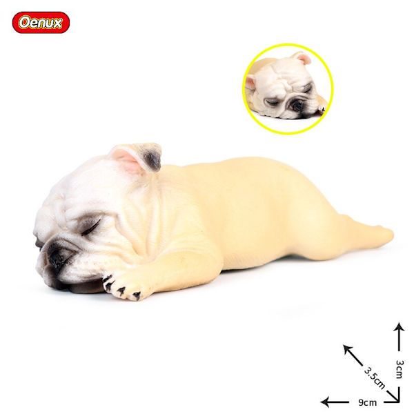 Oenux Dejlige Fransk Bulldog Dyr Sød Hvalp Sovende Dovne Hund Actionfigurer Model Figur PVC Boligindretning Uddannelseslegetøj without box11