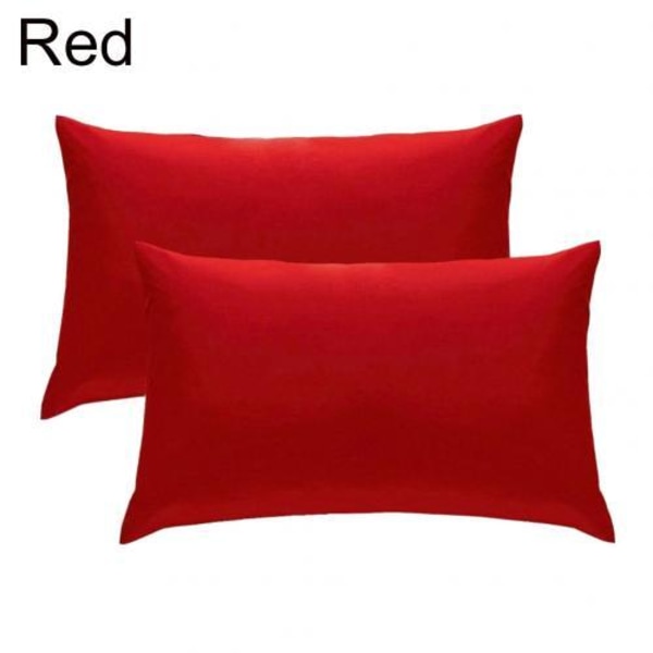 50x70cm 2 stk. Blødt ensfarvet pudebetræk sofapude hjem sofa stol indretning boligdekoration Red
