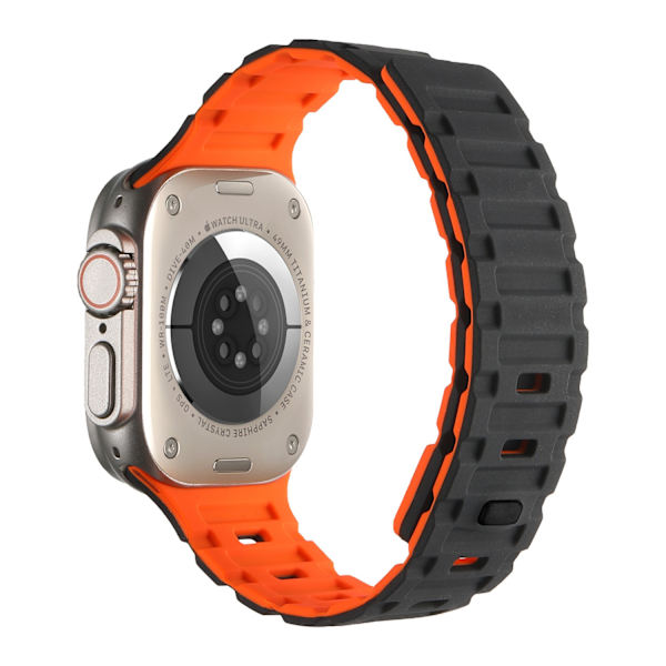 Urrem til Apple Watch iWatch 38/40/41mm sort med orange
