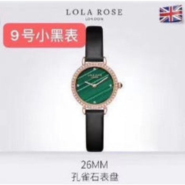 Lola Rose Lille Grøn Ur Sæt Roller Lille Gyldent Ur Firkantet Britisk Stjerne Ur Pige No. 4 belt Square