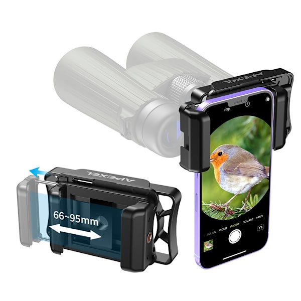 APEXEL Universal Telefonadapter för Monokulära Kikare Mobiltelefonhållare Klämma För Smartphones Okulardiameter 23 Till 50mm Phone Holder