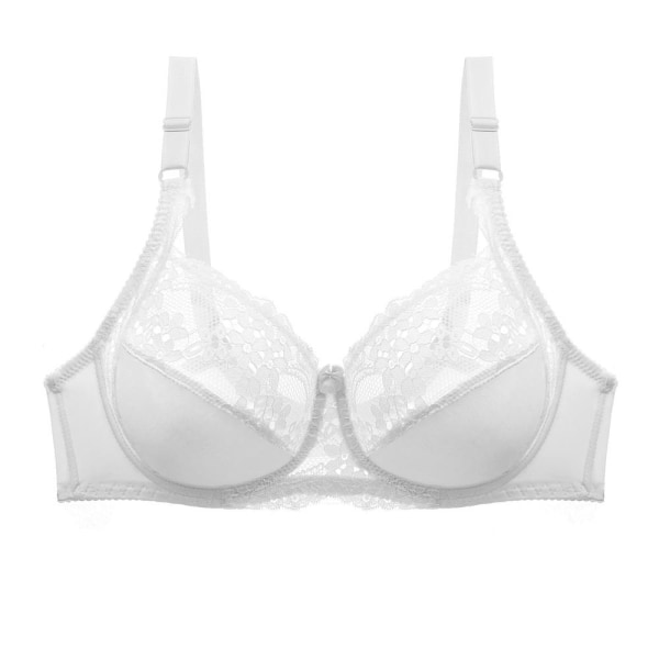 Plus Size Spets BH för Kvinnor Sexig Push Up BH Tunn Bralette Komfort Underkläder Underkläder Underkläder CD Cup BH BH Kvinnliga Intimates White 105C