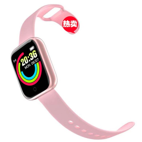 Puls Blodtryck Sömnövervakning Stegräknare Sport Silikon 1,3-tums Bluetooth watch Pink