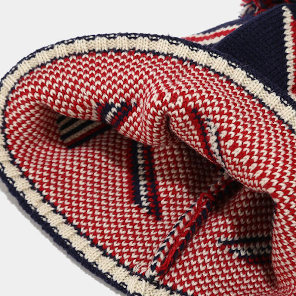 Flaggmössa Halsduk Handskar Tredelat Set Vinter Utomhus Varm Mössset Five-pointed star three-piece set
