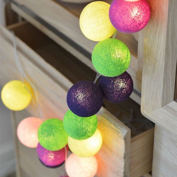 Ljusslinga LED Färgad Lampa Flicka Hjärta Romantisk Födelsedag Sovrum Rum Jul Ins Dekoration GenOptics Aura Essence Macaron-3 M 20 lamp battery 1.2；