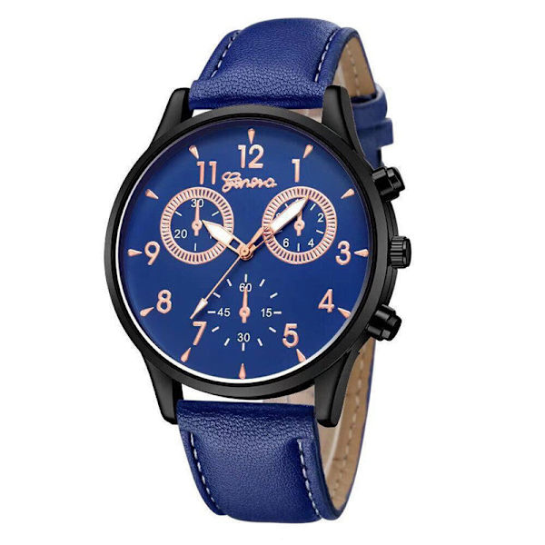 Quartz Ur Simple Casual Bælteur Geneva Ur Herre Black belt with black shell