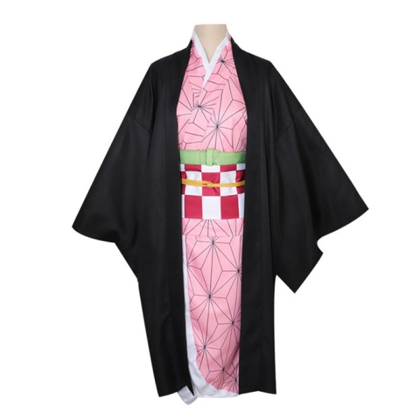Anime Demon Slayer Kimetsu no Yaiba Cosplay Kostym Nezuko Kamado Kimono Uniform Halloween Kläder A3 S