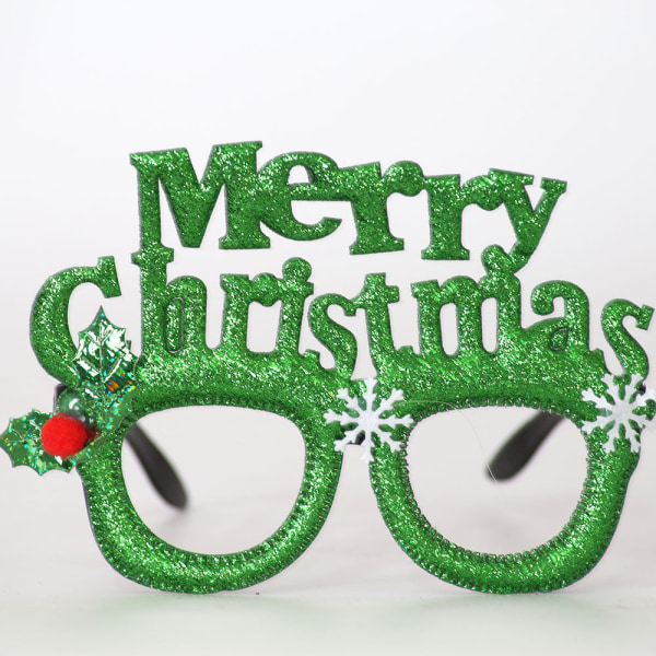 Juldekorationer Julprodukter Snögubbe Gevir Julglasögon Dekoration Festtillbehör Green Santa Claus hat glasses