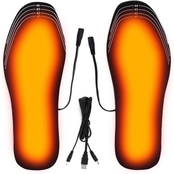 USB Uppvärmda Skosulor Elektrisk Fotvärmedyna Fötter Värmare Sockdyna Matta Vinter Utomhussporter Värmesula Vintervarm Black SizeM(35-40)